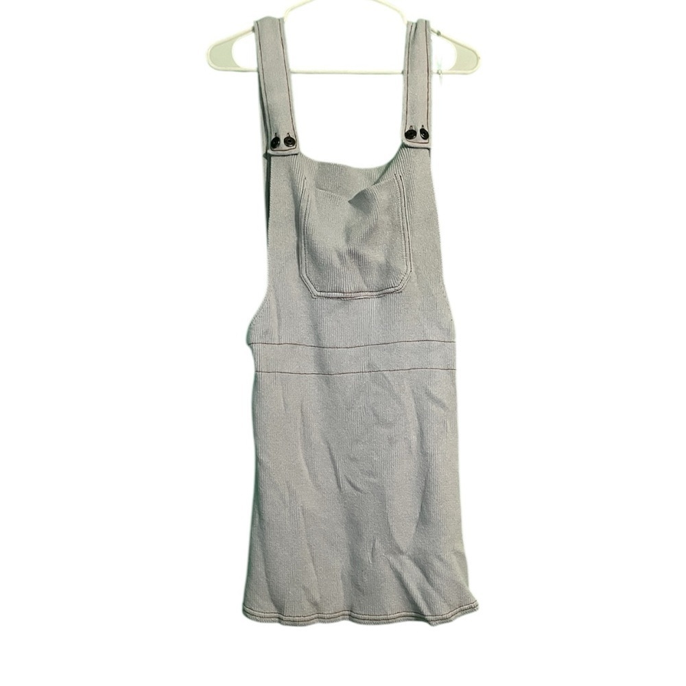 Zara Pale Blue Cotton Overall Dress